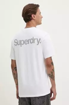 Хлопковая футболка Superdry, белый