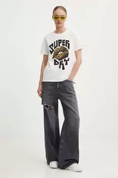Хлопковая футболка Superdry, белый
