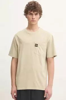 Хлопковая футболка Superdry, бежевый
