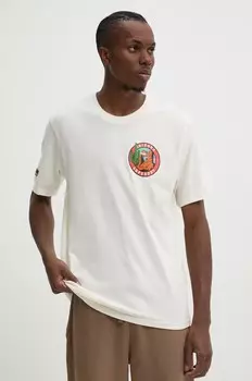 Хлопковая футболка Superdry, бежевый