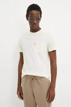 Хлопковая футболка Superdry, бежевый