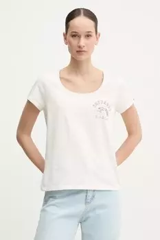 Хлопковая футболка Superdry, бежевый