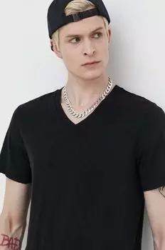 Хлопковая футболка Superdry, черный