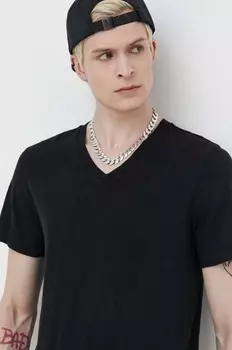 Хлопковая футболка Superdry, черный