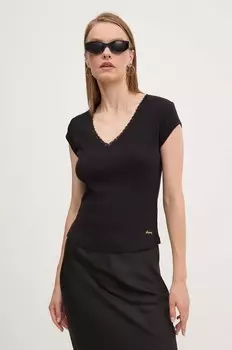 Хлопковая футболка Superdry, черный