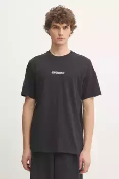 Хлопковая футболка Superdry, черный