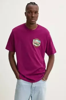 Хлопковая футболка Superdry, фиолетовый