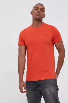 Хлопковая футболка Superdry, оранжевый