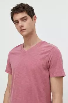 Хлопковая футболка Superdry, розовый