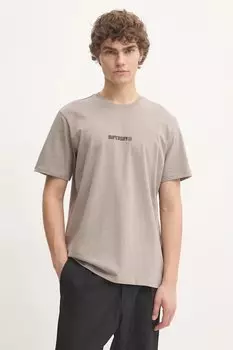 Хлопковая футболка Superdry, серый