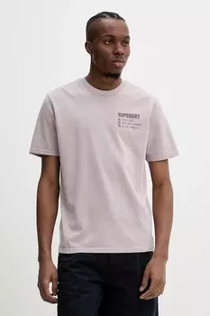 Хлопковая футболка Superdry, серый