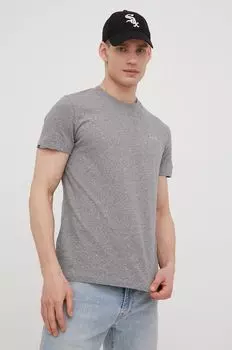 Хлопковая футболка Superdry, серый