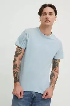 Хлопковая футболка Superdry, синий