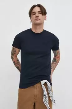 Хлопковая футболка Superdry, темно-синий