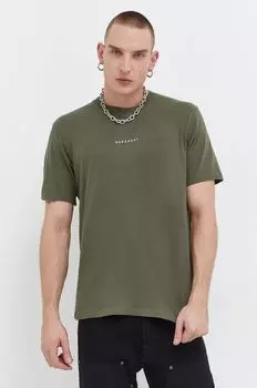 Хлопковая футболка Superdry, зеленый