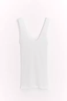 Хлопковая футболка supima ZARA, белый