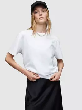 Хлопковая футболка свободного кроя AllSaints Pipa, оптический белый цвет