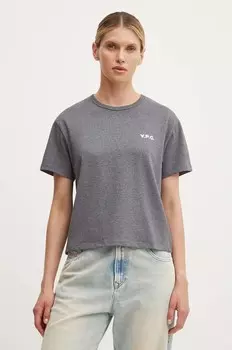 Хлопковая футболка свободного кроя Petit VPC A.P.C., серый