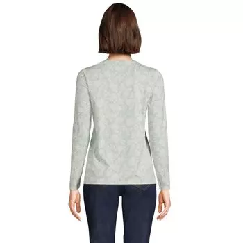 Хлопковая футболка свободного кроя Petite Lands' End Supima с круглым вырезом Lands' End, черный