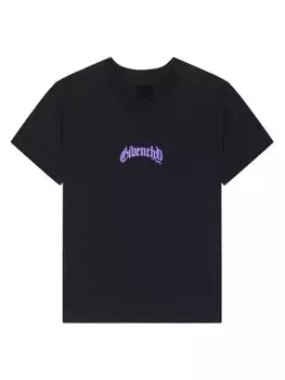 Хлопковая футболка свободного кроя со светоотражающим рисунком Givenchy, черный