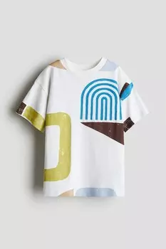 Хлопковая футболка свободного покроя H&M, мультиколор