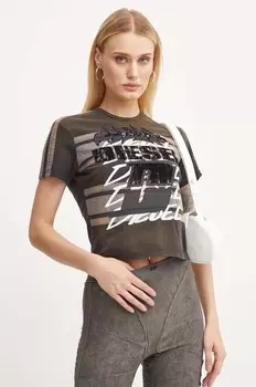 Хлопковая футболка T-UNCUTIE-STRIPE Diesel, мультиколор