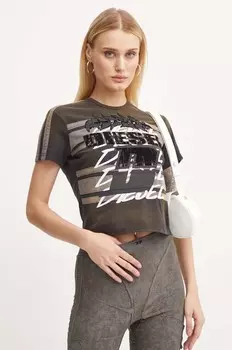 Хлопковая футболка T-UNCUTIE-STRIPE Diesel, мультиколор
