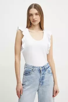 Хлопковая футболка TANKI Silvian Heach, белый