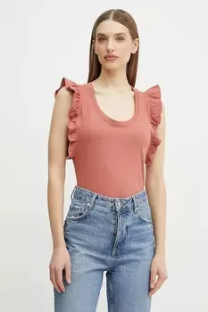 Хлопковая футболка TANKI Silvian Heach, оранжевый