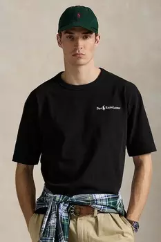 Хлопковая футболка Tee Polo Ralph Lauren, черный
