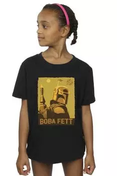Хлопковая футболка The Book Of Boba Fett Planetary Stare Star Wars, черный