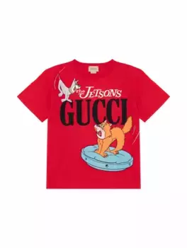 Хлопковая футболка The Jetsons Gucci, красный