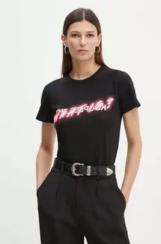 Хлопковая футболка The Kooples, черный