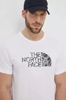 Хлопковая футболка The North Face, белый