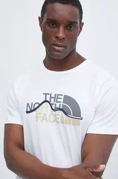 Хлопковая футболка The North Face, белый