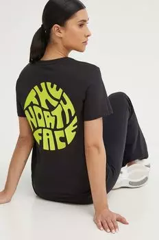 Хлопковая футболка The North Face, черный