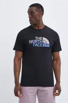 Хлопковая футболка The North Face, черный