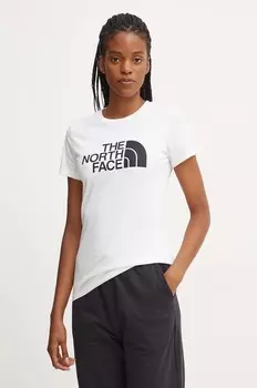 Хлопковая футболка The North Face Easy Tee, белый