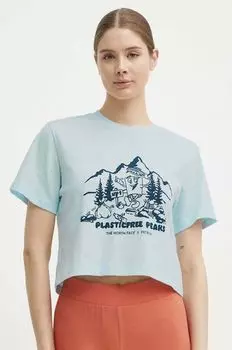 Хлопковая футболка The North Face, синий