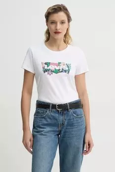 Хлопковая футболка THE PERFECT TEE Levi'S, белый