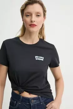Хлопковая футболка THE PERFECT TEE Levi'S, черный
