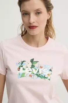 Хлопковая футболка THE PERFECT TEE Levi'S, розовый