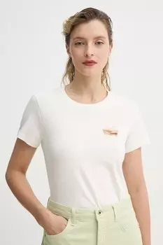 Хлопковая футболка THE PERFECT TEE Levi'S, бежевый