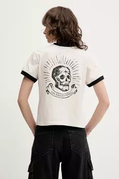 Хлопковая футболка The Ragged Priest, бежевый