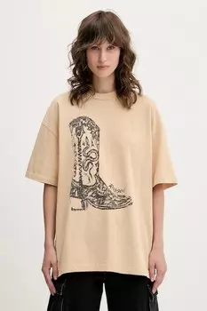 Хлопковая футболка The Ragged Priest, бежевый