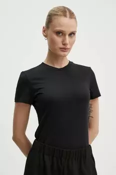 Хлопковая футболка Theory, черный