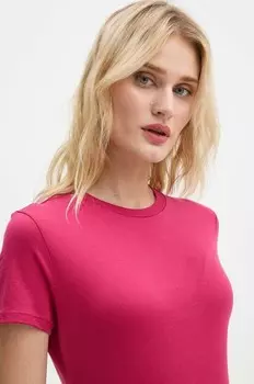 Хлопковая футболка Theory, розовый