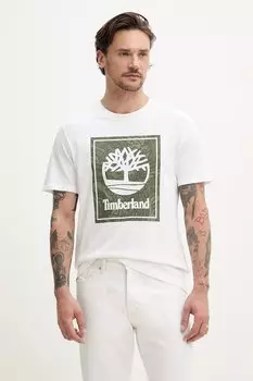 Хлопковая футболка Timberland, белый