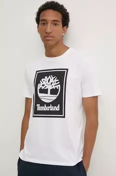 Хлопковая футболка Timberland, белый