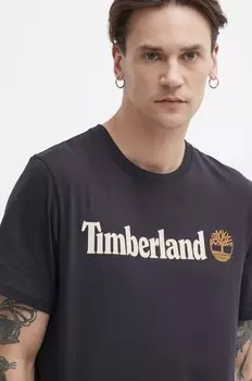 Хлопковая футболка Timberland, черный